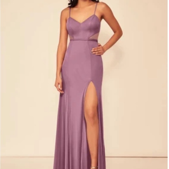 Azazie Adila Maxi Formal Dress with Slit in Vintage Mauve - Picture 1 of 8